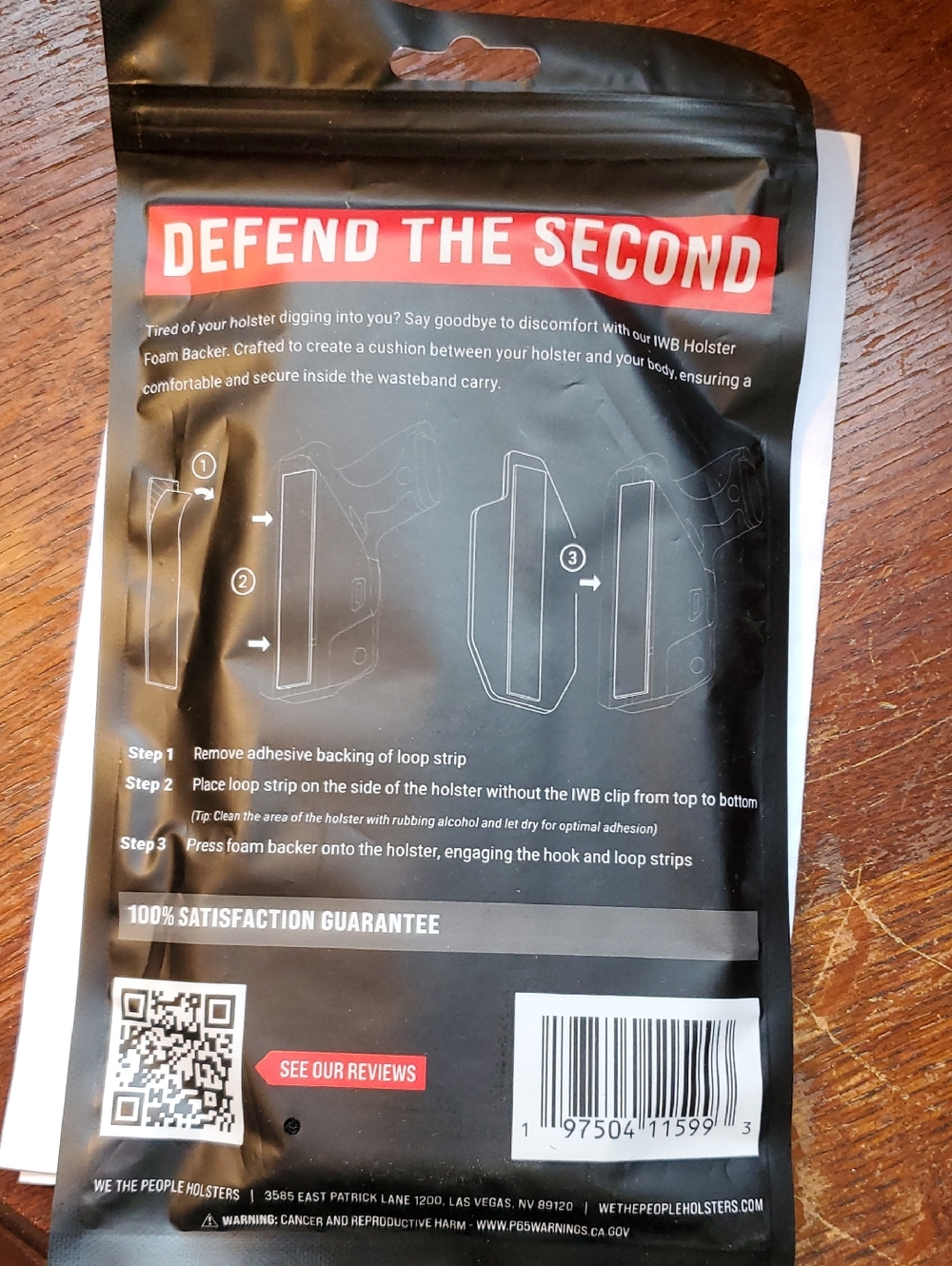 We The People IWB Holster Foam Backer - Picture 2 of 4